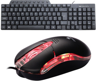 

Zebronics TRUST WIRED USB MOUSE AND KM3500 MULTIMEDIA WIRED USB KEYBOARD Combo Set