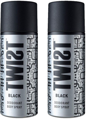 

TWIST Black Pack Of 2 Deodorant Spray - For Men & Women(150 ml, Pack of 2)
