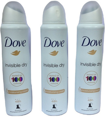 

Dove INVISIBLE DRY PACK OF 3 Body Spray - For Women(450 ml, Pack of 3)