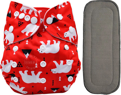 

Bembika Cloth Diapers for Babies , Washable , Reusable, Sizes Adjustable with 5 Layer Bamboo Charcoal Insert (Bear) - M