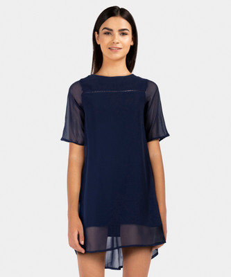 PROVOGUE Women A-line Dark Blue Dress
