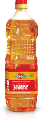 

happy heart Kachi Ghani Mustard Oil 1 Lt Pet Bottle Mustard Oil Plastic Bottle(1000 ml)