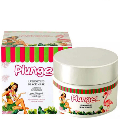 

O3+ Plunge Natural Luminizing Black Mask with Charcoal and Chamomile Flower Extracts - 100% Natural and Organic Base with No Parabens and Minerals - Instant Whitening and Detoxifying Effect on All Skin Types (50 g)(50 g)