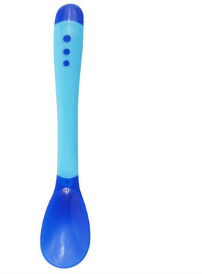 

Oneclickshopping Safety Temperature Sensing Baby Flatware Feeding Spoon - Plastic, Slicone(Blue)