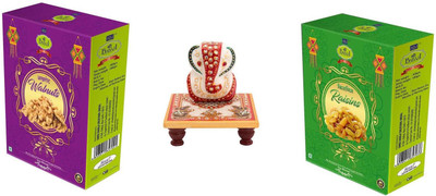 

Shree BABAJI Combo Of Walnut(Akhrot) & Raisins(Kishmish) 400 Grams Each Box With Blessing Of Ganesha Combo(800)