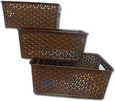 

Fair Food FAIR FOOD SET OF 3 BASKET PP (Polypropylene) Fruit & Vegetable Basket(Brown)