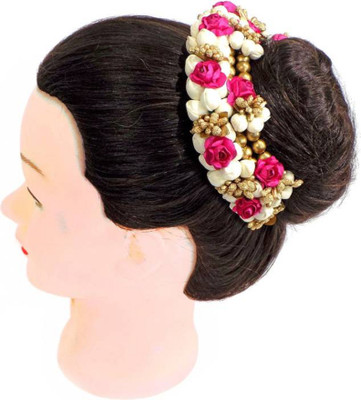 

GULZAR Flower Gajra Hair Hair Band(Pink, Gold)