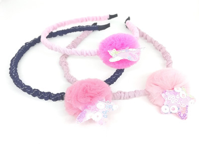 

Khubsurat Hair Band for Kids & Girls, Set of 3 Pcs of 3 Colors Head Band, Hair Band(Multicolor)