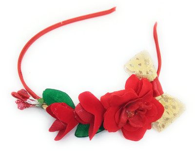 

SKD Red Rose Flower Headband Crown Hairband Floral Headpiece Hair Hoop for Woman/Girls Head Band(Red)