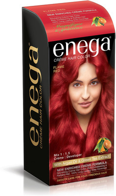 

Enega Cream hair color (100 ml/each) superior quality with Argan Oil & Green Tea extract Cream smooth care for your precious hair! FLAME RED (Pack of 1) Hair Color(FLAME RED)