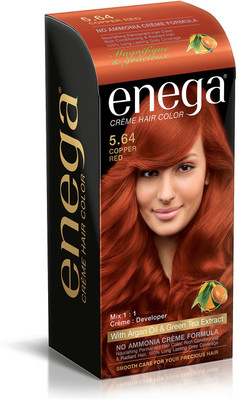 

Enega Cream hair color (100 ml/each) superior quality with Argan Oil & Green Tea extract NO AMMONIA Cream FORMULA smooth care for your precious hair! COPPER RED 5.64 (Pack of 1) Hair Color(COPPER RED 5.64)