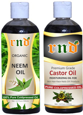 

RND Combo of Neem Oil and Castor Carrier Oil (Each 100ml) Hair Oil(100 ml)