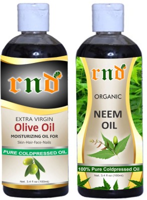 RND Combo of Olive Carrier Oil and Neem Oil (Each 100ml) Hair Oil(100 ml)