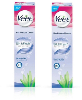 Veet Silk And Fresh Sensitive Hair Removal 100g Pack of 2 Cream(200 g, Set of 2)