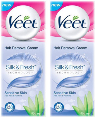 

Veet Silk and Fresh Sensitive Hair Removal Cream 50g Pack of 2 Cream(100 g)