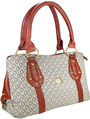 

MINAAR Hand-held Bag(Grey, White, Brown), Brown;grey;white