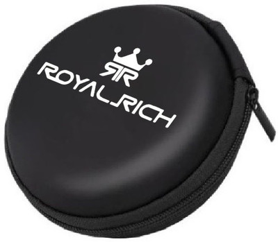 Royalrich Leather Zipper Headphone Pouch For Universal(Black)