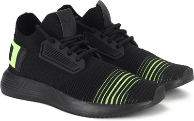 

Puma Boys & Girls Lace Running Shoes(Black, Limepunch