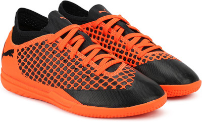 Puma Boys & Girls Lace Football Shoes(Orange, Shocking orange