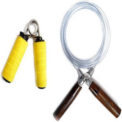 

fabbud Hand grip with Wooden Handle skipping rope Hand Grip/Fitness Grip (Multicolor) Home Gym Kit