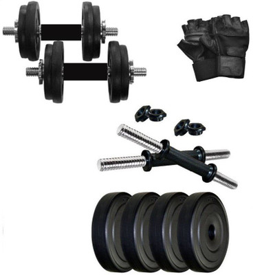 

Monika Sports 10 kg adjustable dumbell + gloves for exercise in home & gym Home Gym Kit