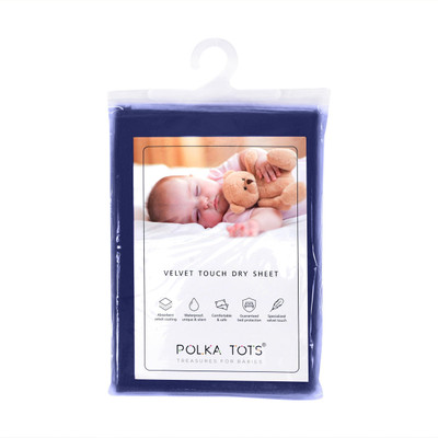 

Polka Tots Velvet Baby Bed Protecting Mat(Blue