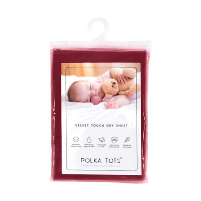 

Polka Tots Velvet Baby Bed Protecting Mat(Maroon