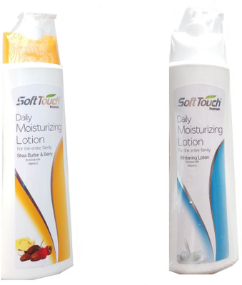 

Soft Touch Daily Moisturizing Lotion-Shea Butter & Berry AND Whitening Lotion Enriched With Vitamin E.(500 ml)