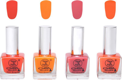 

Lips & Tips Premium Collection Nail polish - Combo set of 4 Exclusive Nail Enamels - Tangy Orange, Turmeric, Nude light, Tangerine ( Pack of 4 ) Multi(Pack of 4)