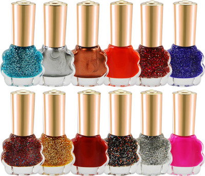 

Adbeni China Flower CF101 Nail Paint Pack of 12 Multicolor(Pack of 12)