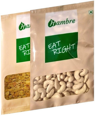 

Hambre Dry Fruit Combo Cashewnut, Kaju + Raisins, Kishmish, 500g (250gx2), Pack of 2, Cashews, Raisins(500 g, Pouch)