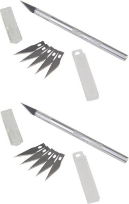 Artfinesse 2 Metal Grip Hand-held Paper Cutter(Set Of 2, Silver)