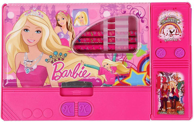 

kajal toys NA Barbie jumbo pencil Art Plastic Pencil Box(Set of 1, Pink)