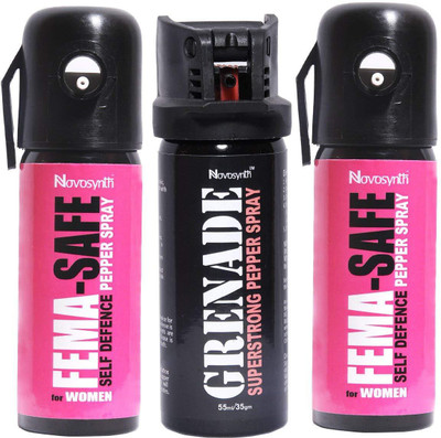 

Novosynth FEMASAFE & GRENADE Family pack - 2 Units FEMASAFE + 1 Unit GRENADE Pepper Spray Pepper Fogger Spray