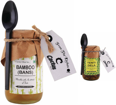 

Cactus Spices Homemade Bans/Bamboo Murabba with Neem Honey - 450g and Tenti Dela Pickle - 425g Green Gooseberry Murabba(875 g)
