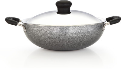 

Greenchef 260mm 3mm Kadhai 26 cm(Aluminium, Non-stick), Grey