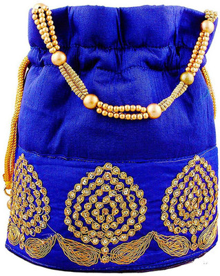 

Dms Retail Rajasthani Potli Bag For Wedding For Women And Girls Royal Blue Potli(Blue)