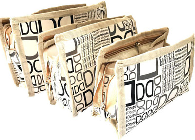 

Saisan Canvas Multipurpose Organizer Pouch white - Set of 3 Pouch(White)