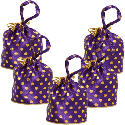 

Bagaholics Wedding gift Ethnic Silk Potli Batwa Pouch Bag return gift Potli(Purple)
