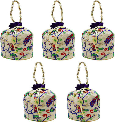 

Bagaholics Wedding gift Ethnic Silk Potli Batwa Pouch Bag with Embroidery return gift Potli(Purple)