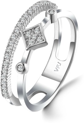 Vivaana Alloy Cubic Zirconia, Crystal Platinum Plated Ring