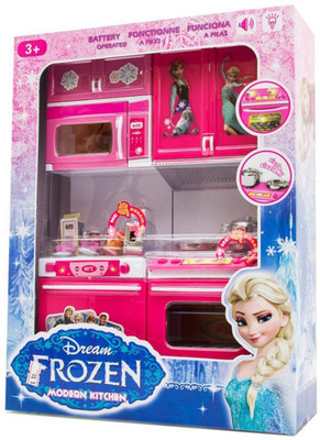 toyuniverse Girl's Plastic Dream Frozen Play with Me Battery Operated Kitchen Play Set