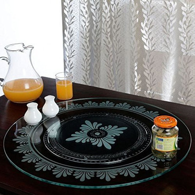 

JVS 07 JVS Toughened Lazy Susan 21" (Flora) TRANSPARENT Kitchen Tool Set(TRANSPARENT)