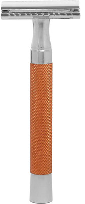 

pink woolf Double Edge (DE) Safety Razor - Rose Gold, Closed Comb, for New & Experienced Shavers. Engineered to Provide a Smooth Shave, Complimentary Derby Blades & Tan Leather Cover