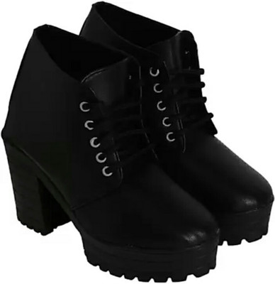 

SHRIGIRRAJSTORE Lace Up For Women(Black