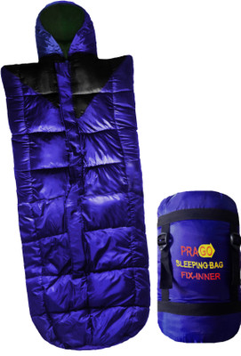 

Prago Camping, Hiking, Travelling and Outdoors with Inner Fleece Blanket Sleeping Bag(Blue
