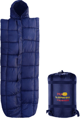 

Prago Camping, Hiking, Travelling and Outdoors with Inner Fur Blanket Premium Sleeping Bag(Blue, Navy blue