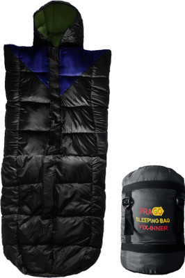 

Prago Camping, Hiking, Travelling and Outdoors with Inner Fleece Blanket Sleeping Bag(Black