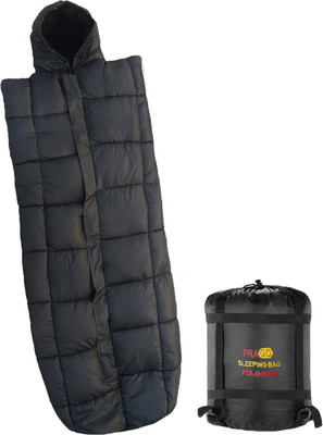 

Prago Camping, Hiking, Traveling and Outdoors with Inner Fur Blanket Premium Sleeping Bag(Black