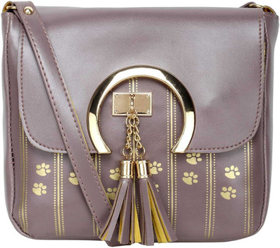 AASFA Girls Casual Brown PU Sling Bag